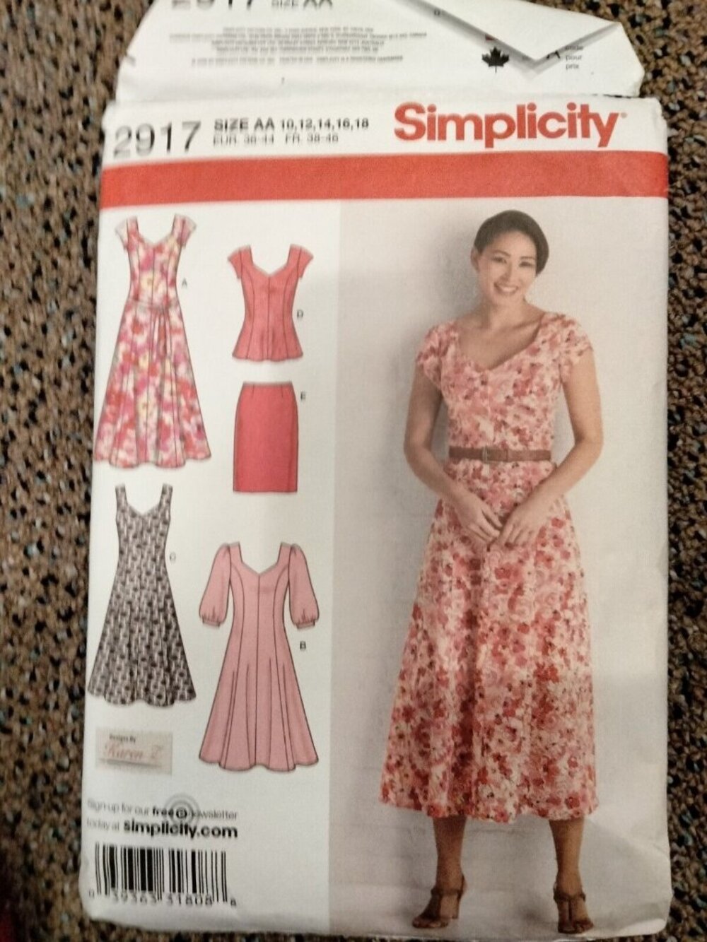 Simplicity Dress Skirt Top Pattern #2917 Size AA 10 to 16 CUT